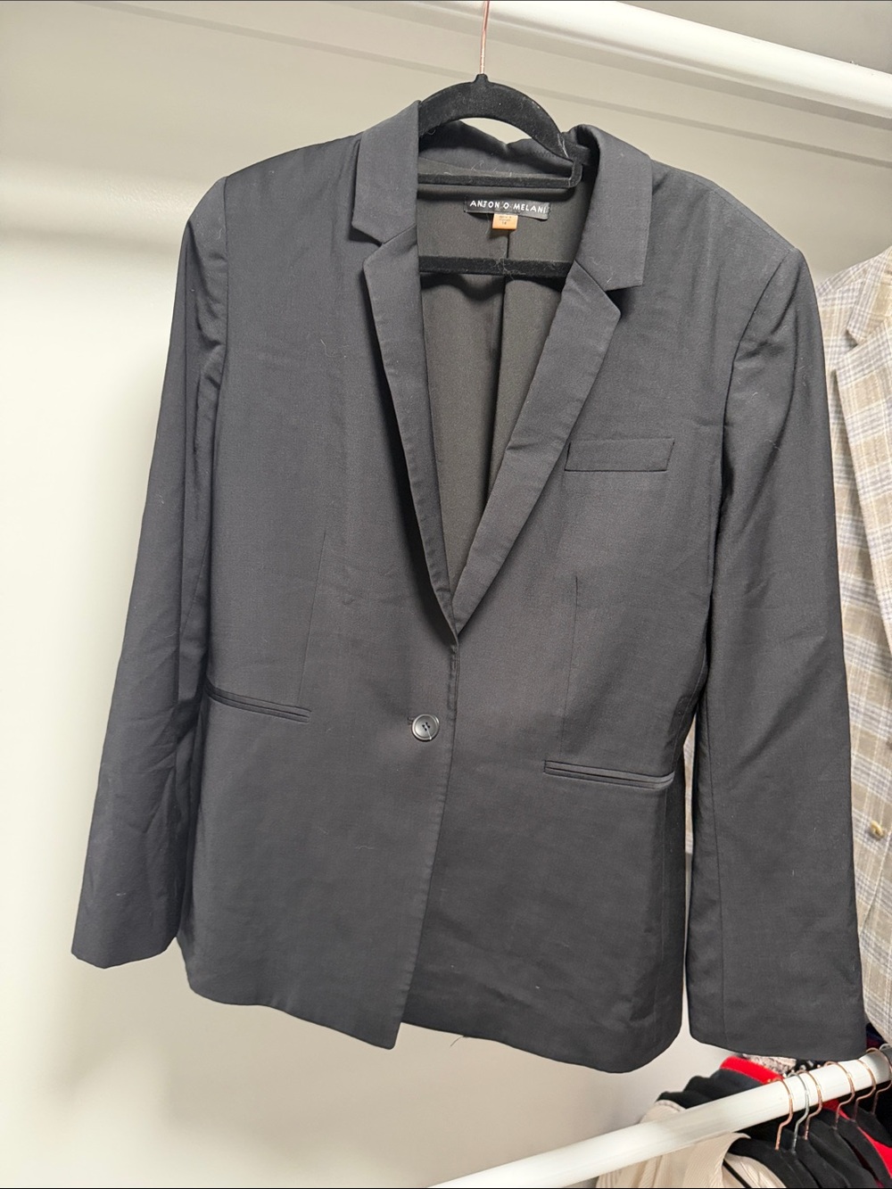 ANTONIO MELANI Black Single-Button Women's Blazer